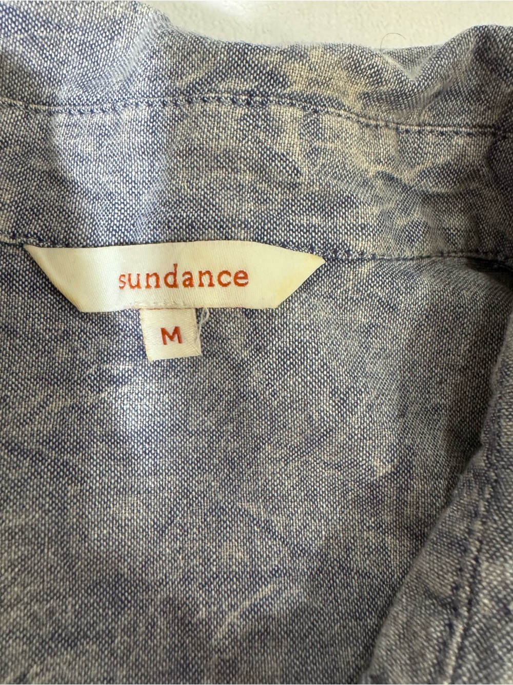 Sundance Medium Patchwork Plaid Floral Chambray Denim Button Down Boho Shirt - Picture 3 of 13
